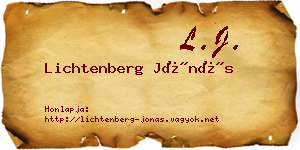 Lichtenberg Jónás névjegykártya