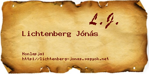 Lichtenberg Jónás névjegykártya